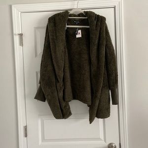 Army Green Hooded Cardigan